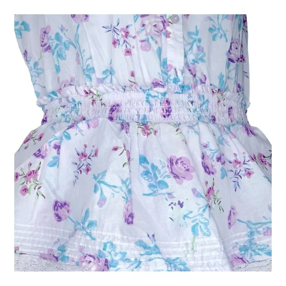 Love Shack Fancy x Target Lou in Purple Floral Double Ruffle Tiered Dress Medium - Picture 4 of 9